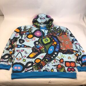 John Rombough All Over Print Bear‎ Bird Tree Hoodie Sweatshirt Size XXL